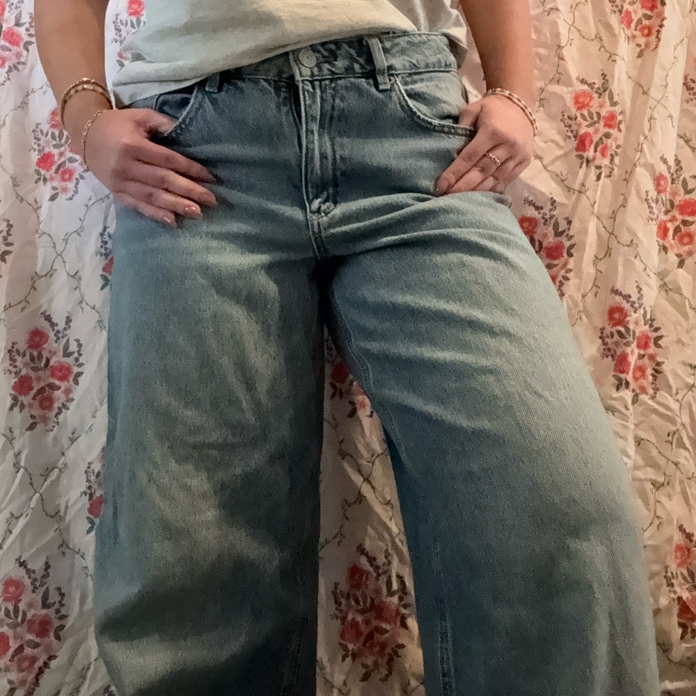 garage denim light blue jeans